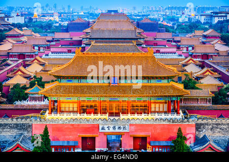 Pechino, Cina presso l'antica città proibita. Foto Stock