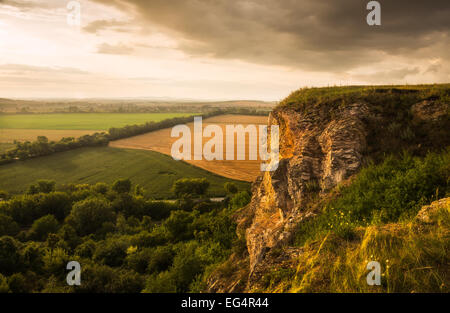 Il Reef e campi da sopra al tramonto Foto Stock