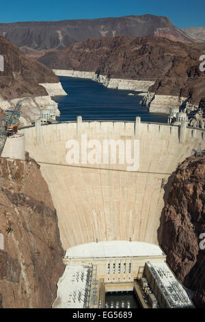 Faccia a valle della diga di Hoover Black Canyon Lake Mead NEVADA USA 10/2014 Foto Stock