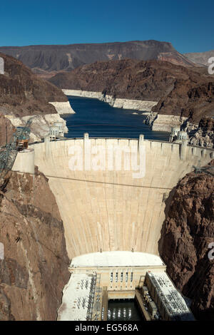 Faccia a valle della diga di Hoover Black Canyon Lake Mead NEVADA USA 10/2014 Foto Stock