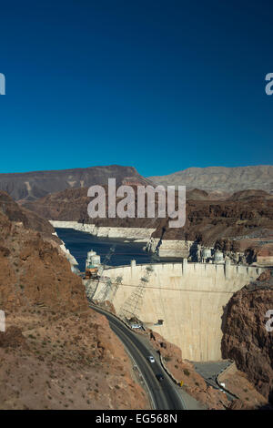 Faccia a valle della diga di Hoover Black Canyon Lake Mead NEVADA USA 10/2014 Foto Stock