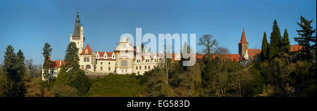 Praga, Chateau Pruhonice vista panoramica Foto Stock