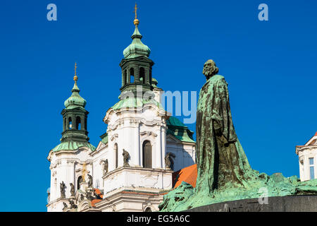 Jan Hus monumento, Staromestke Square, Praga, Cze Foto Stock