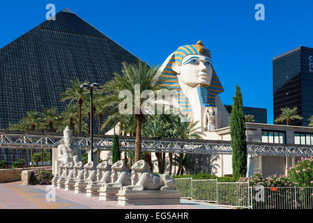 Sphinx replica anteriore del Luxor Hotel e Casinò. Foto Stock