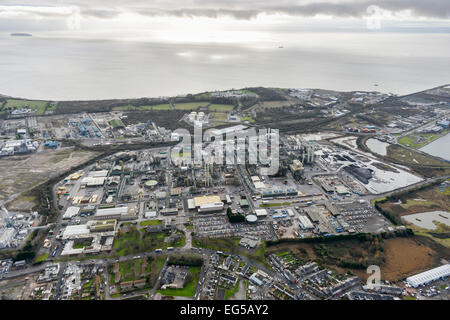 Una veduta aerea della Dow Corning opere chimiche, Barry, Galles del Sud Foto Stock