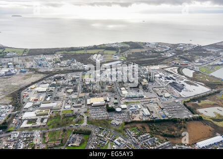 Una veduta aerea della Dow Corning opere chimiche, Barry, Galles del Sud Foto Stock