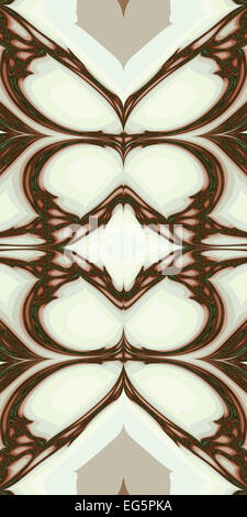 Un astratto disegno frattale che rappresentano due farfalle in cremosa di colore bianco e marrone. Foto Stock