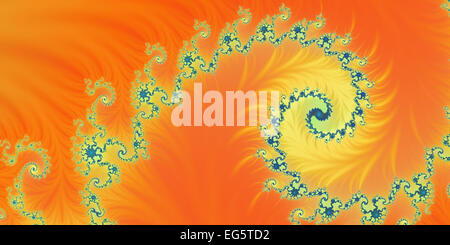 Un astratto disegno frattale che rappresenta una bevanda estiva con un colore arancione. Foto Stock