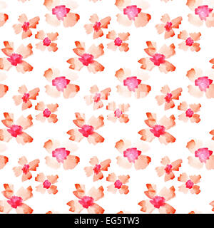Rosso fiori ad acquerello - seamless pattern Foto Stock