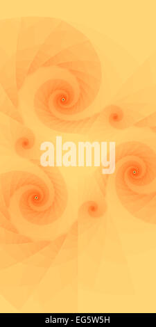 Un astratto disegno frattale in rappresentanza di intreccio di volute in oro, colori di giallo e arancione. Foto Stock