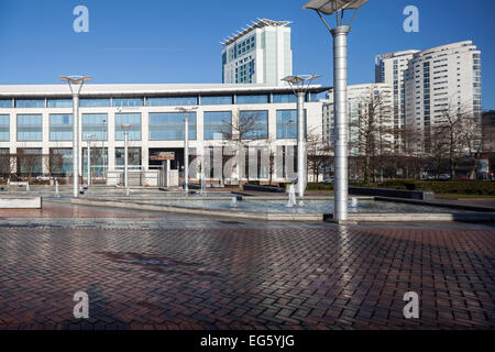 Eversheds Sutherland uffici su Callaghan Square, Cardiff City Centre Foto Stock