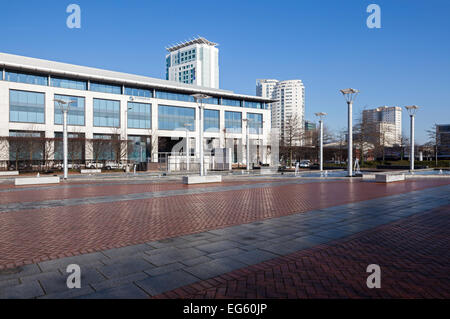 Eversheds Sutherland uffici su Callaghan Square, Cardiff City Centre Foto Stock