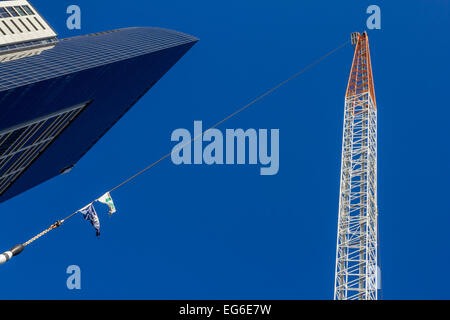 Gru sul sito di costruzione a Southbank, Melbourne, Australia Foto Stock