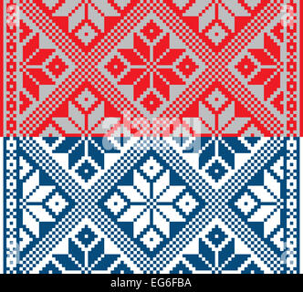 Bielorusso ornamento etnico, seamless pattern. Illustrazione Vettoriale. Dalla collezione di ornamenti Balto-Slavic Foto Stock