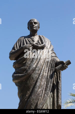 Monumento a Lucius Annaeus Seneca, o Seneca il giovane, c. 4 BC - AD 65. Roman stoico filosofo e statista,il drammaturgo. Foto Stock