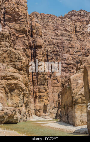 Canyon di Wadi Mujib in Giordania in medio oriente Foto Stock