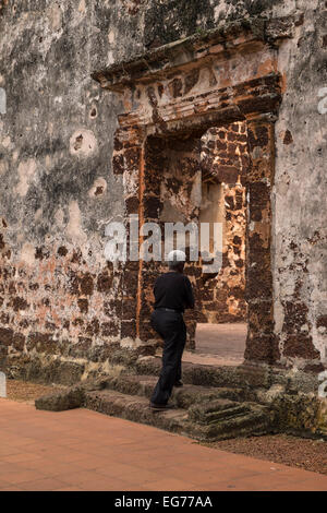 Vecchia chiesa di St Pauls hill in Malacca, Malesia. Foto Stock