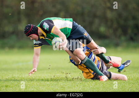 Rugby, giocatore di essere affrontati. Foto Stock