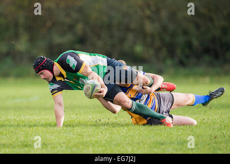 Rugby, giocatore di essere affrontati. Foto Stock