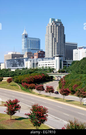 Raleigh, North Carolina. Skyline del centro. Foto Stock