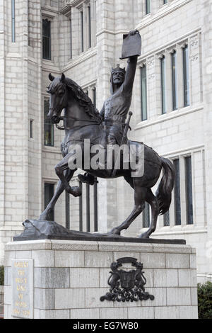 Robert the Bruce statua fuori Marischal College Broad Street a Aberdeen Foto Stock