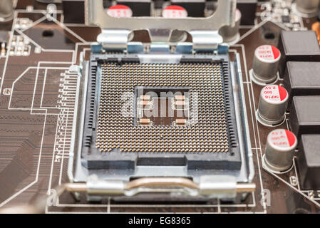 CPU socket sulla scheda madre del computer Foto Stock