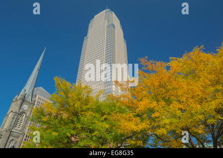 Il tasto BANK grattacielo Torre (©Cesar Pelli 1991) downtown Cleveland Ohio USA Foto Stock