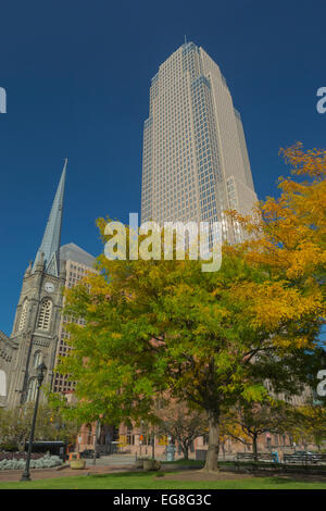 Il tasto BANK grattacielo Torre (©Cesar Pelli 1991) downtown Cleveland Ohio USA Foto Stock