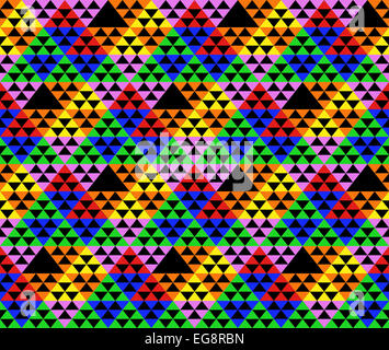 Triangolo colorato modello su sfondo nero Foto Stock