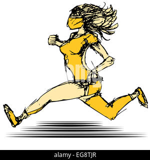 Una immagine di una femmina di runner. Foto Stock
