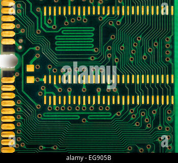 Macro di circuito integrato del computer pattern. Sfondo astratto Foto Stock