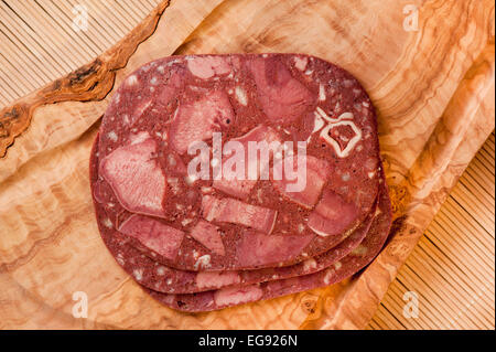 Formaggio di testa salceson nero salsiccia polacca Foto Stock