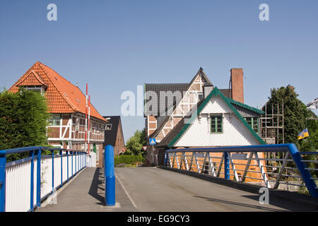 Centro città Estebrügge, Altes Land Bassa Sassonia, Germania, Europa Foto Stock