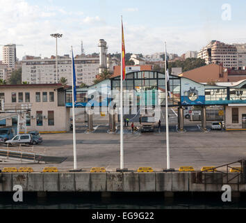 Terminal dei traghetti nel porto di Ceuta, territorio spagnolo nel Nord Africa, Spagna Foto Stock