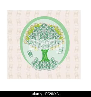 Il denaro cresce sugli alberi - scheda astratto Illustrazione Vettoriale