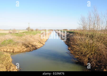 Il sud di quaranta piedi lo scarico dal ponte Neslam est di Pointon, Lincolnshire Foto Stock