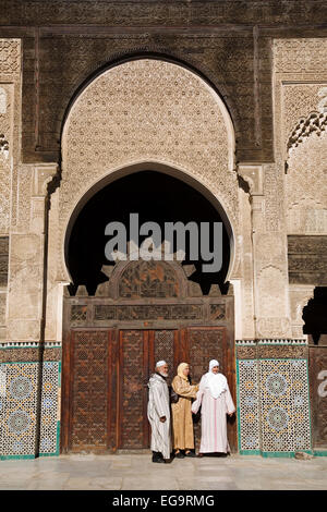 Madrasah Bou Iniania Fez Fes el Bali Marocco oratorio de la medersa bou iniania fez Fes el Bali marruecos Foto Stock