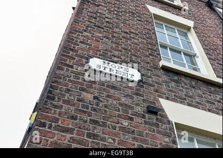 Hope Street segno, Liverpool Foto Stock