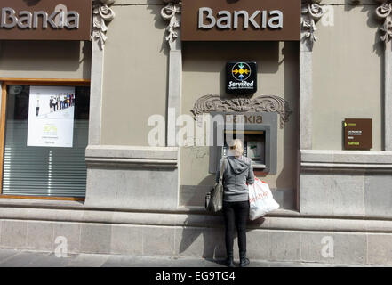 Filiale di banca spagnola Bankia in Las Palmas de Gran Canaria Isole Canarie Spagna Foto Stock