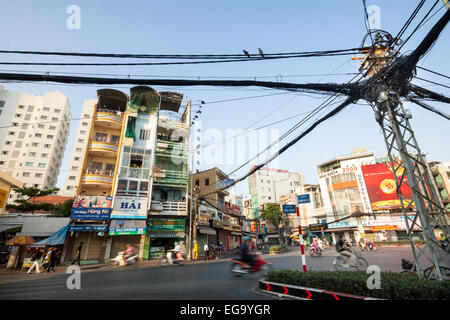 La mattina presto scena di strada - Ho Chi Minh, Vietnam, in Asia. Foto Stock