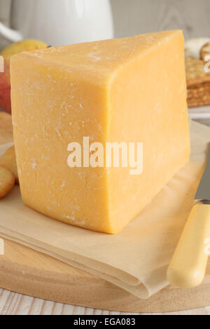 Double Gloucester una cremosa tradizionale semidura FORMAGGI INGLESI Foto Stock