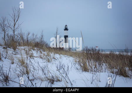 Grande Punto Sable Faro in inverno Foto Stock