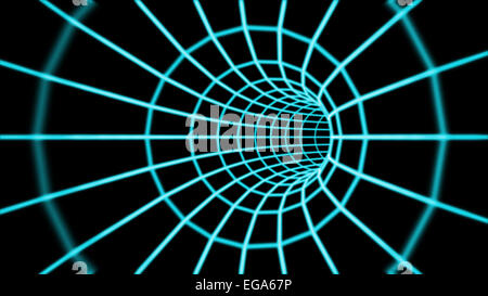 Eseguire il rendering di astratta 3d tunnel da una griglia. Foto Stock