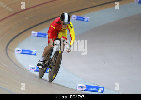 Saint Quentin en Yvelines, Francia. Xx Febbraio, 2015. 20.02.2015. Saint Quentin en Yvelines, Francia. Womens singles sprint. TANIA CALVO (esp) Credit: Azione Plus immagini di sport/Alamy Live News Foto Stock