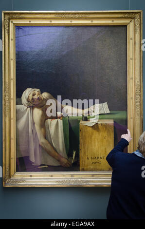 La morte di Marat la pittura a Bruxelles il Museo Reale di Belle Arti (Musées Royaux des beaux-arts) Foto Stock