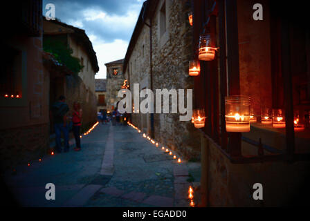 A Pedraza, giorno concerto di candele Foto Stock