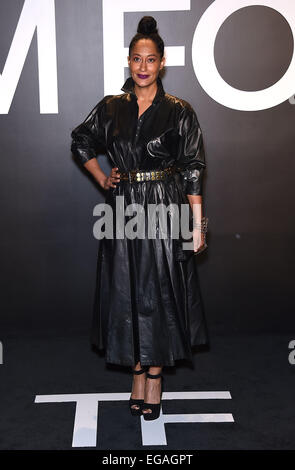 Hollywood, California, USA. Xx Febbraio 2015. Tracee Ellis Ross arriva per il Tom Ford Autunno/Inverno 2015 Donna Collezione Presentazione al latte Studios. Credito: Lisa O'Connor/ZUMA filo/Alamy Live News Foto Stock