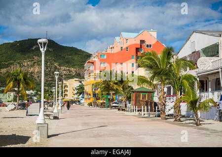 Negozi e ristoranti a Philipsburg, Saint Martin, Sint Maarten, dei Caraibi. Foto Stock