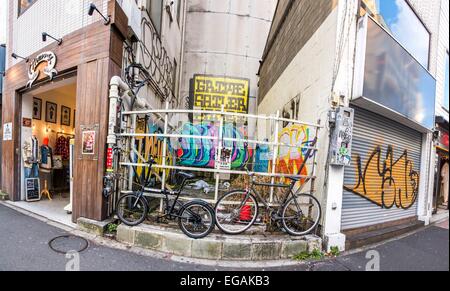 Graffiti arte,street scene,Shibuya, Tokyo, Giappone Foto Stock