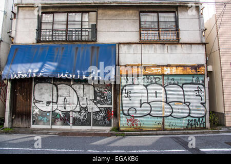 Graffiti arte,street scene,Shibuya, Tokyo, Giappone Foto Stock